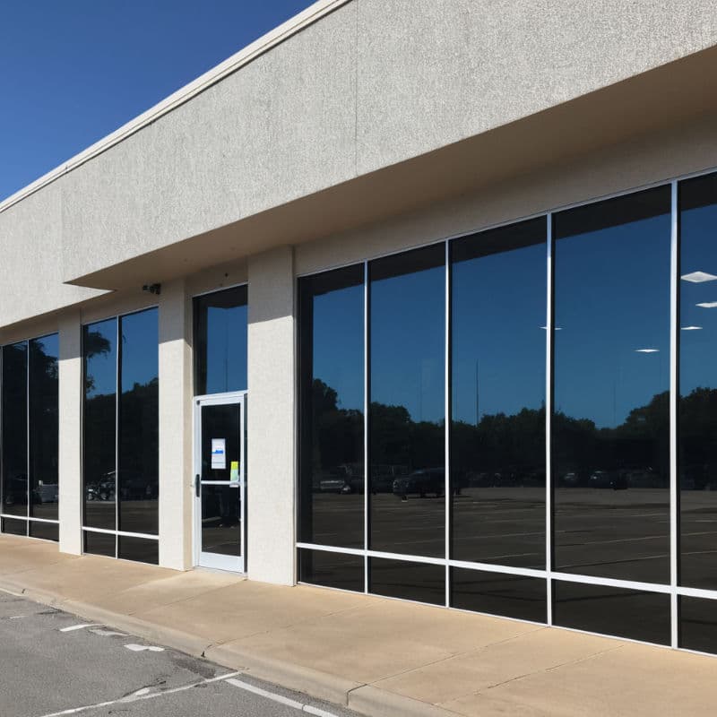 Commercial building with professional window tinting by Trimline in Independence, MO